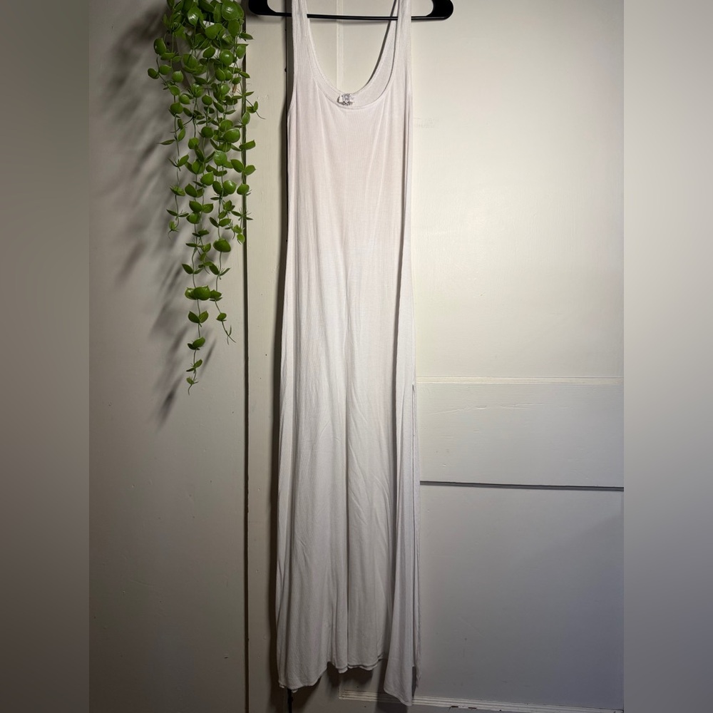 Y2K BECCA white ribbed maxi dress